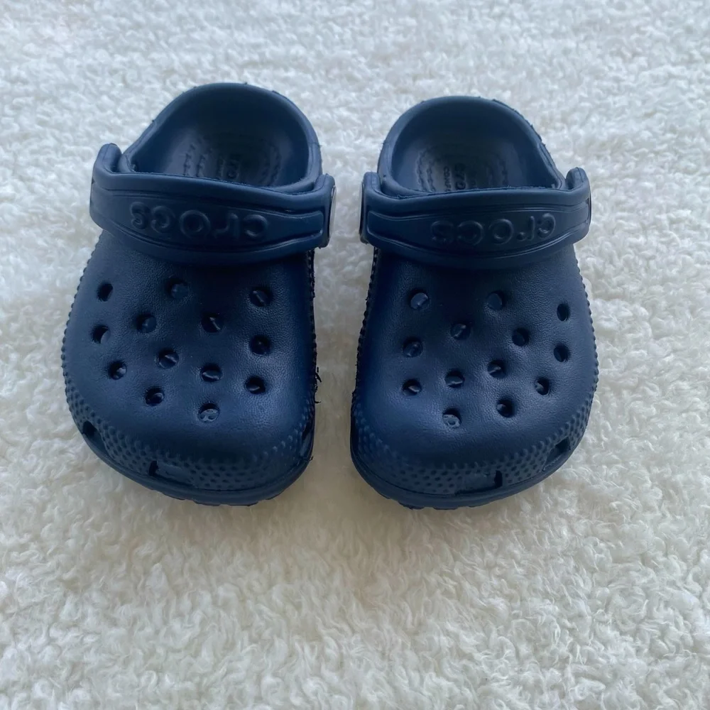 Toddler Navy Blue Crocs - Picture 2 of 6